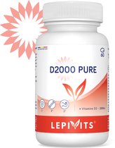 D2000 Pure | 60 plantaardige capsules | Immuunsysteem | Botstructuur | Optimale vitamine D-inname | Made in Belgium | LEPIVITS