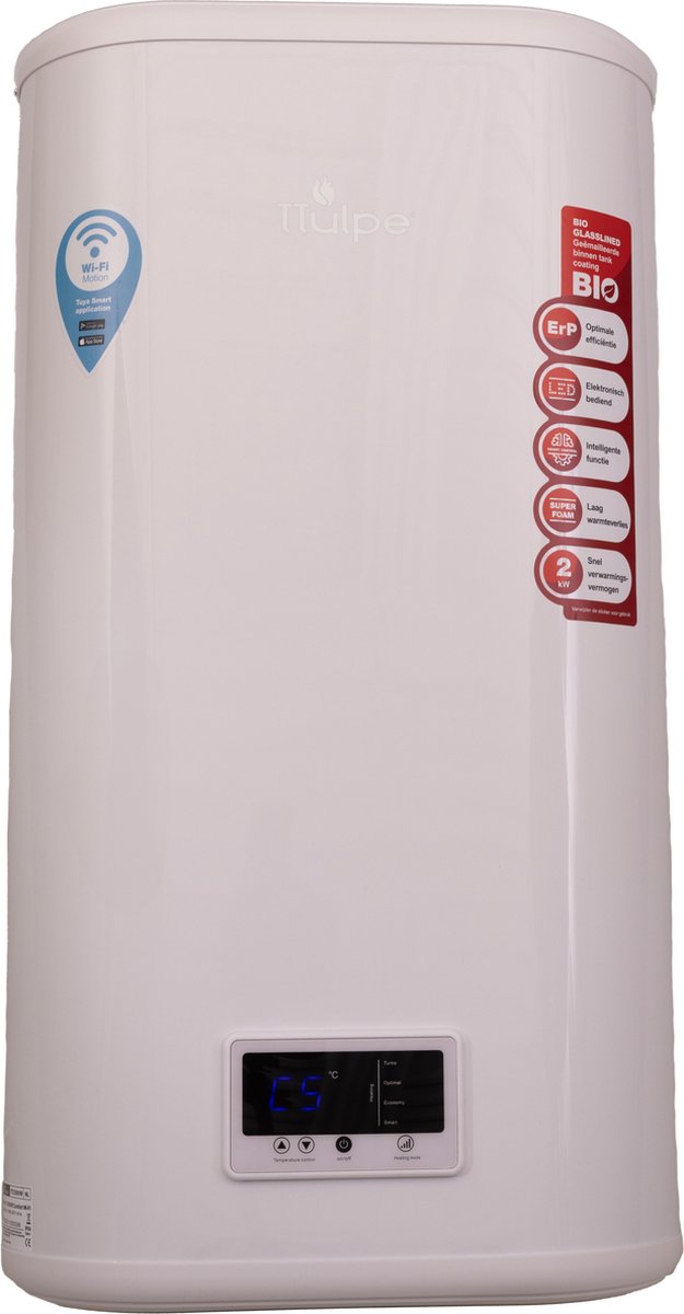 TTulpe Comfort 50-V 50 liter platte boiler verticaal Wi-Fi