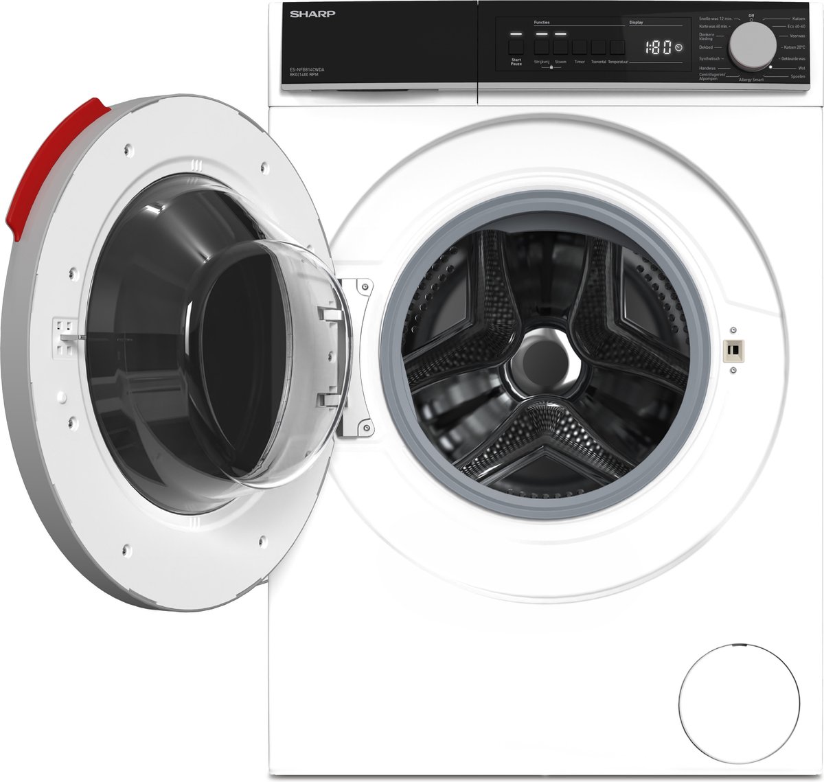 Sharp ESNFB814CWDABX 8 kg met stoomfunctie