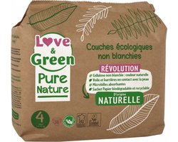 Love & Green Ecologische Luiers Puur Natuur 38 Luiers Maat 4 Maxi (7 tot 14 kg)