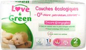 Couches hypoallergéniques Love & Green 44 Couches Taille 2 (3-6 kg)