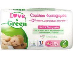 Love & Green Hypoallergene Luiers 44 Luiers Maat 2 (3-6 kg)