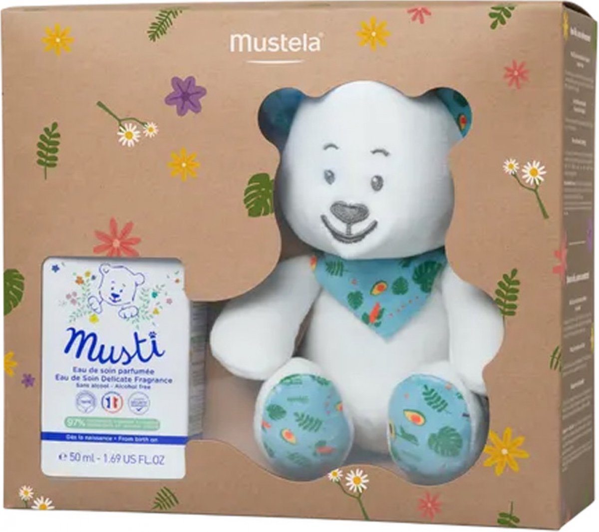 Mustela Musti Eau de Soin Parfumée 50 ml + Pluchen Knuffel