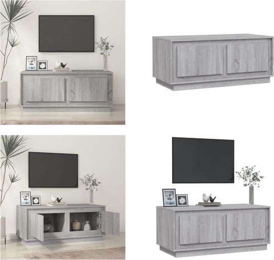 vidaXL Salontafel 51x51x40 cm bewerkt hout grijs sonoma eikenkleurig, bijzettafel, woonkamertafel, middentafel, banktafel, bank tafel, accenttafel