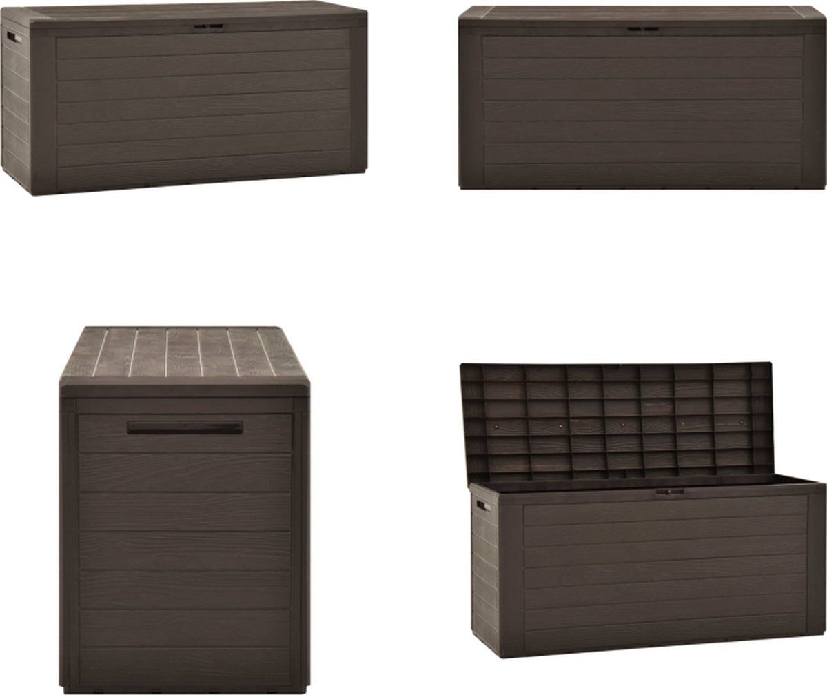 VidaXL Tuinbox 116x44x55 cm bruin Opslagkist Opslagkisten Opslag Kist Opslag Kisten
