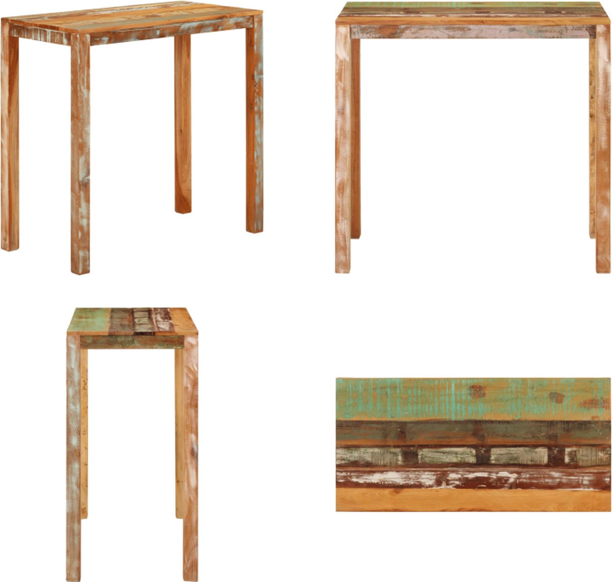 vidaXL Bartafel - 112x55x108 - cm - gerecycled - massief - mangohout Meerkleurig