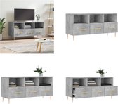 vidaXL Tv-meubel 102x36x50 cm bewerkt hout betongrijs - Tv-meubel - Tv-meubelen - Tv Kast - Opbergkast