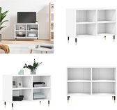vidaXL Tv-meubel 69-5x30x50 cm bewerkt hout wit - Tv-meubel - Tv-meubelen - Tv Kast - Opbergkast