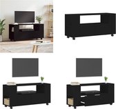 vidaXL Tv-meubel 102x34-5x43 cm bewerkt hout zwart - Tv-kast - Tv-kasten - Tv-meubel - Hifi-meubel