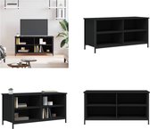 vidaXL Tv-meubel 100x40x50 cm bewerkt hout zwart - Tv-meubel - Tv-meubels - Kast - Dressoir