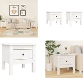 vidaXL Tables d'appoint 2 pcs 40x40x39 cm Bois de pin massif Blanc - Table d'appoint - Tables d'appoint' appoint - Table d'appoint - Table basse