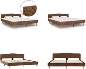 vidaXL Bedframe kunstsuède bruin 180x200 cm - Bedframe - Bedframes - Bed - Bedden