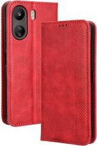 Coverup Vintage Book Case - Geschikt voor Xiaomi Redmi 13C / Poco C65 Hoesje - Rood