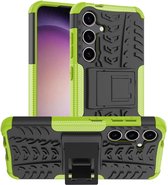 Coverup Rugged Kickstand Back Cover - Geschikt voor Samsung Galaxy S24 Hoesje - Groen