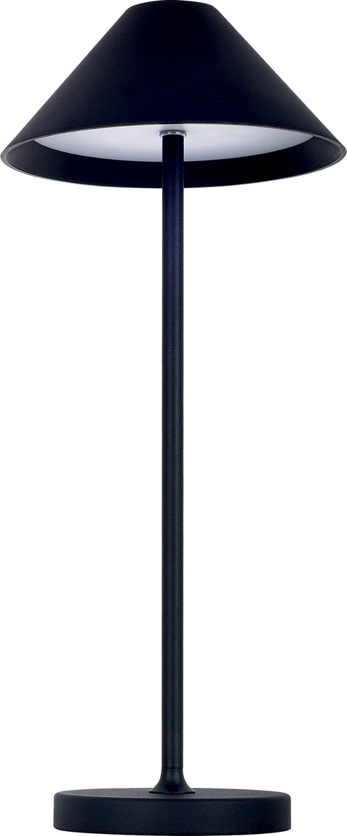 Amuse oplaadbare LED tafellamp, zwart, 3W / 320 lumen, 3000K warm wit, dimbaar, IP54, energieklasse F
