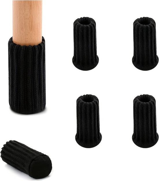 16 Zwarte stoelpoot sokken - Stoelpoot beschermers - Stoelpoot sokken - Vloerbeschermer - Stoelpoot doppen - anti kras!