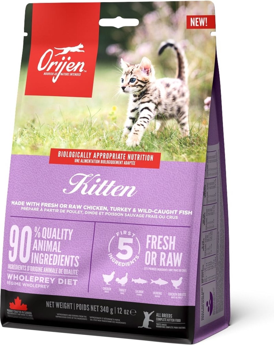 Orijen Kitten Kip&Kalkoen&Zalm - Kattenvoer - 340 g