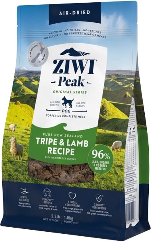 ZIWIPeak DOG gently air dried Tripe & Lamb 1 kg.