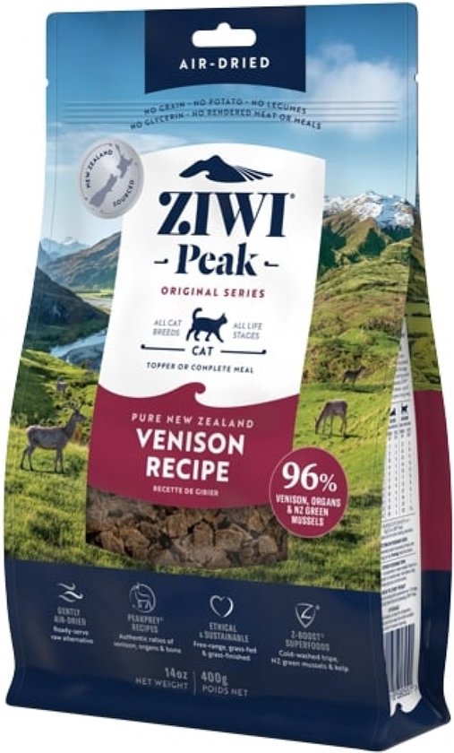 Ziwi Peak Kattenvoeding Air-Dried Venison 400 gr.