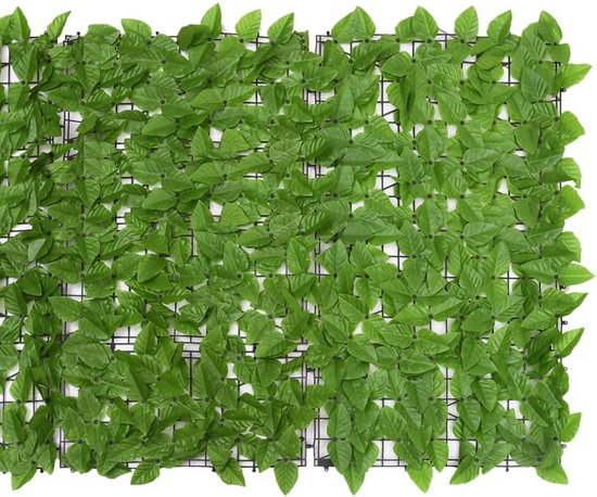 vidaXL Balkonscherm met bladeren Groen 300 x 100 cm - Zonneschermen
