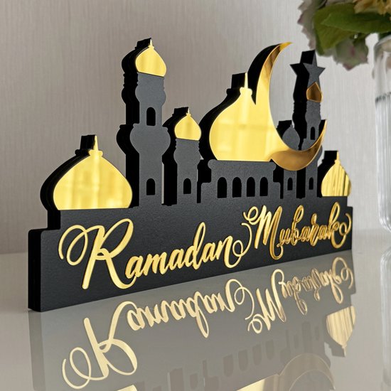 IWA Concept - Ramadan - Ramadan Mubarak - Ramadan Kareem - Tafeldecoratie - islamitische producten - Ramadan Decoratie - Eid Decoratie - Ramadan Cadeau - Goud - IWA Concept