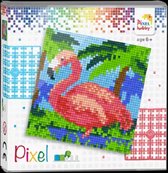 Ensemble de Pixel flamant rose