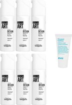 6 x L’Oréal Professionnel Tecni.ART Fix Design Spray – Fixatiespray voor een natuurlijke look – 200 ml + Gratis Evo Travelsize