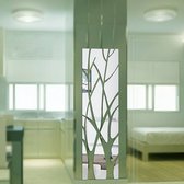 Spiegel zelfklevend - takken - zilver - acryl - spiegel sticker - wandspiegel - muurstickers woonkamer - spiegel sticker set - wand decoratie spiegel - spiegelende tegelsticker - muursticker - 3D spiegelsticker - 135 x 37 cm