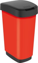 Poubelle Twist 50 l avec couvercle, plastique (PP) sans BPA, rouge, 50 l (40,1 x 29,8 x 60,2 cm)