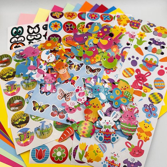 Paquet d'autocollants Pasen - Printemps - Printemps - Feuilles d'autocollants - Autocollants
