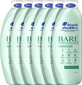 Bol.com Head & Shoulders Bare Hydrateert & Verzacht - Anti-roos Shampoo - Minimum Aan Ingrediënten - Voordeelverpakking 6 x 400 ml aanbieding