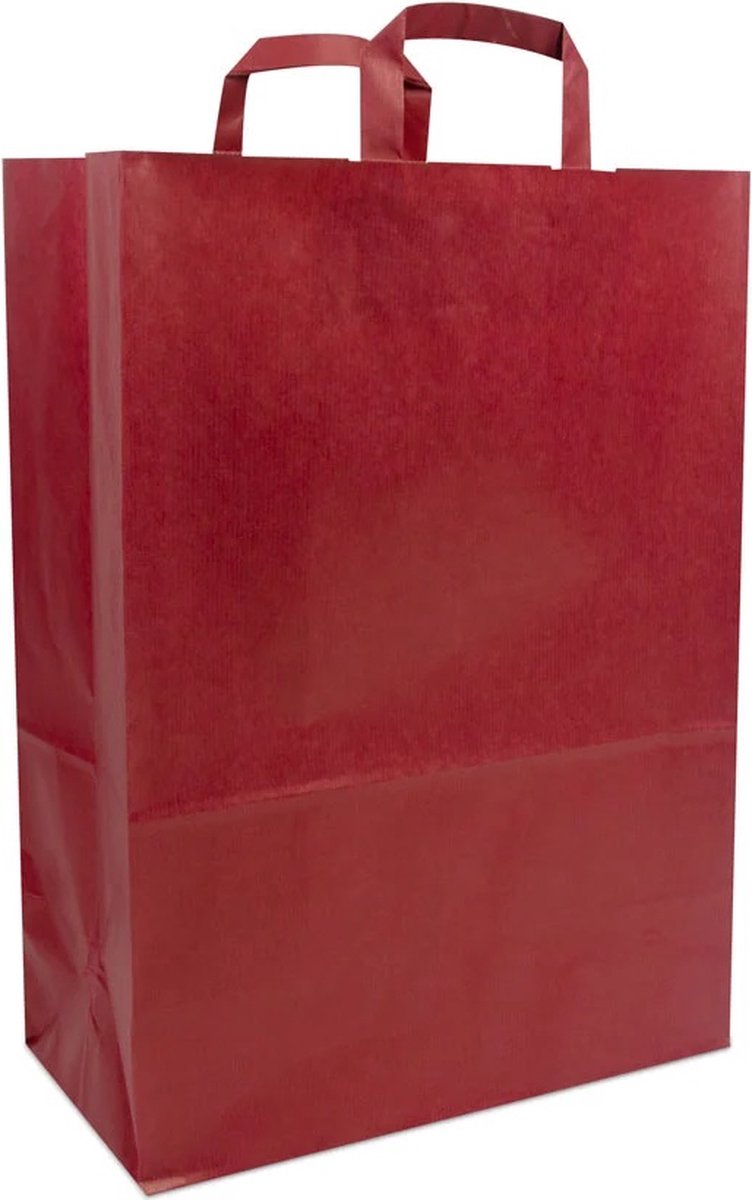 Cadeautasjes met platte handgreep, budget tassen bordeaux, 32x17x44cm (250 stuks)