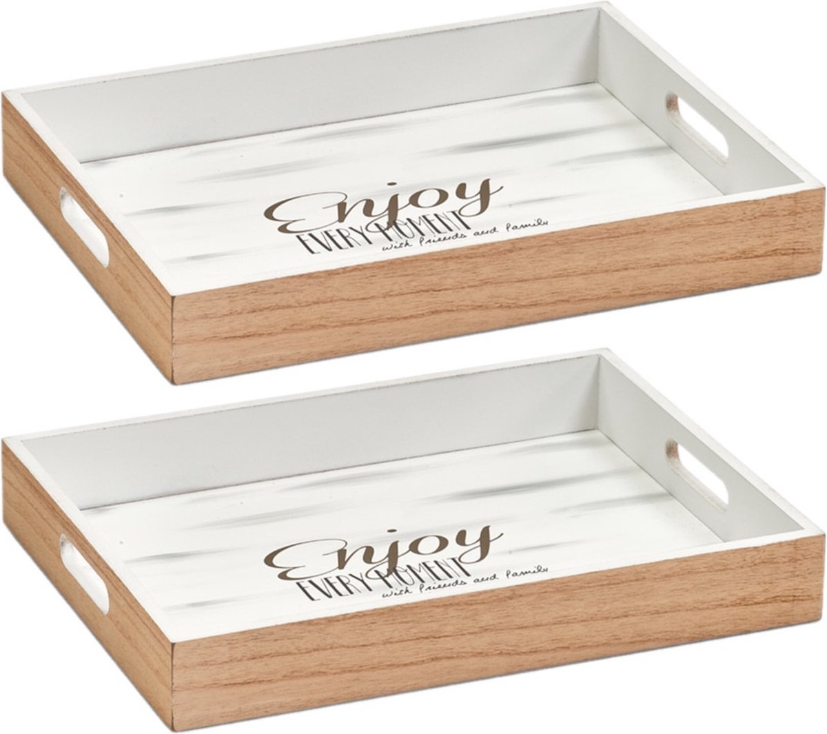 MOUYAT Set van 6 rechthoekige dienbladen van acaciahout, 30 x 10,5 cm MOUYAT Set van 6 rechthoekige dienbladen van acaciahout, 30 x 10,5 cm