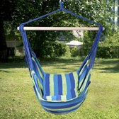 hangstoel Ø50cm hangende schommel hangstoel met 2 kussens tot 120 kg blauw en groen , zonder hangstoelframeHMCWOP70556BL