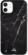 xoxo Wildhearts Marble Black Mood - Single Layer - Hardcase hoesje geschikt voor iPhone 11 hoesje zwart - Zwarte shockproof case geschikt voor Apple iPhone 11 hoesje marmer - Zwart
