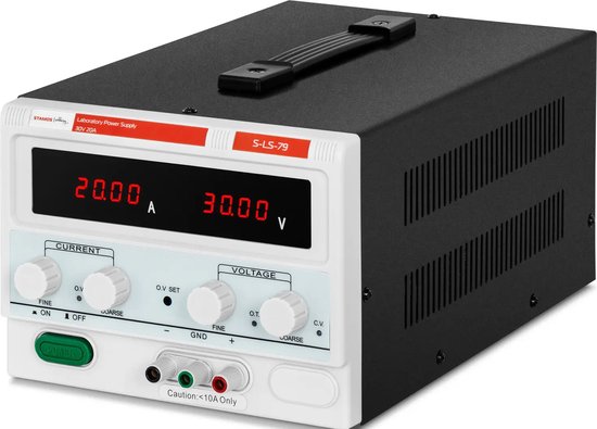 Stamos Labvoeding - 0-30 V - 0-20 A DC - 600 W