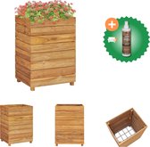 vidaXL Jardinière surélevée 50x40x72 cm Pot de fleur en bois de teck recyclé et acier avec nettoyant et assainisseur pour bois