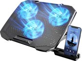 CoolCold - F2 PLUS - Laptop Standaard - Laptop Koeler - Cooling Pad - Tot “15,6 Inch - Met Telefoonhouder