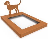 Gedenksteen - Cortenstaal - Open - Graf - Gedenkartikelen - Graf versiering - Gedenkplaatje - Hond