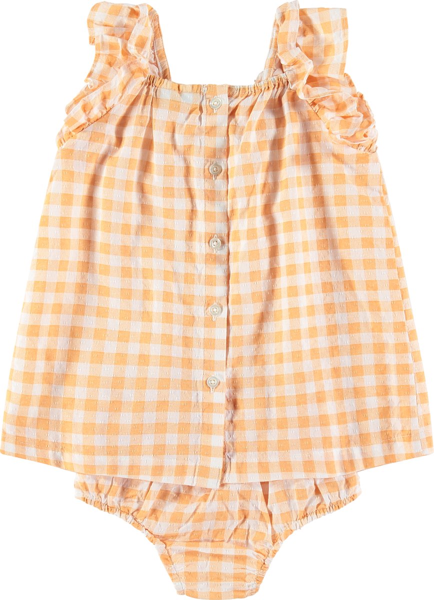 Babyface baby girls dress + bloomer Meisjes Jurk - cantaloupe - Maat 68
