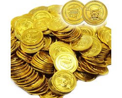 THE TWIDDLERS 180 Stuks Piraat Schat Gouden Munt Speelgoed voor Kinderen - Schatkist, Schatzoeken, Verjaardagen, Kinderfeestjes, Uitdeelcadeautjes, Traktaties, Weggeef Cadeautjes
