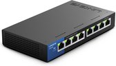 Linksys LGS108 Unmanaged Switch - Gigabit Ethernet - 8 Poorten - Eenvoudige Installatie - Blauw