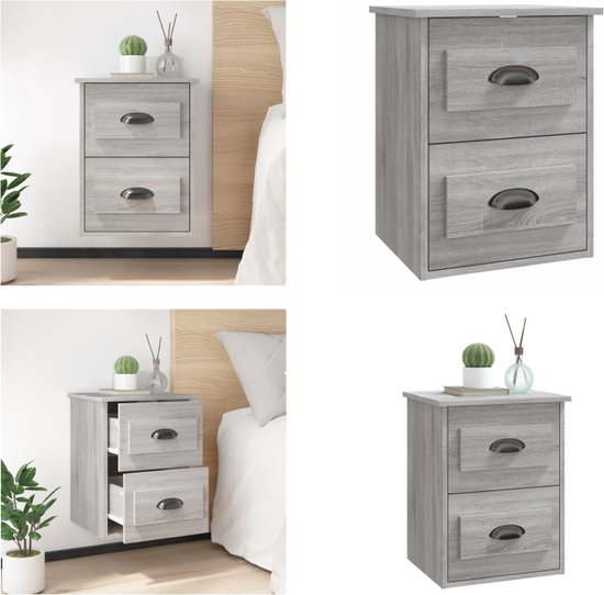 Vicco nachtkastje hoog in houtlook met 3 laden