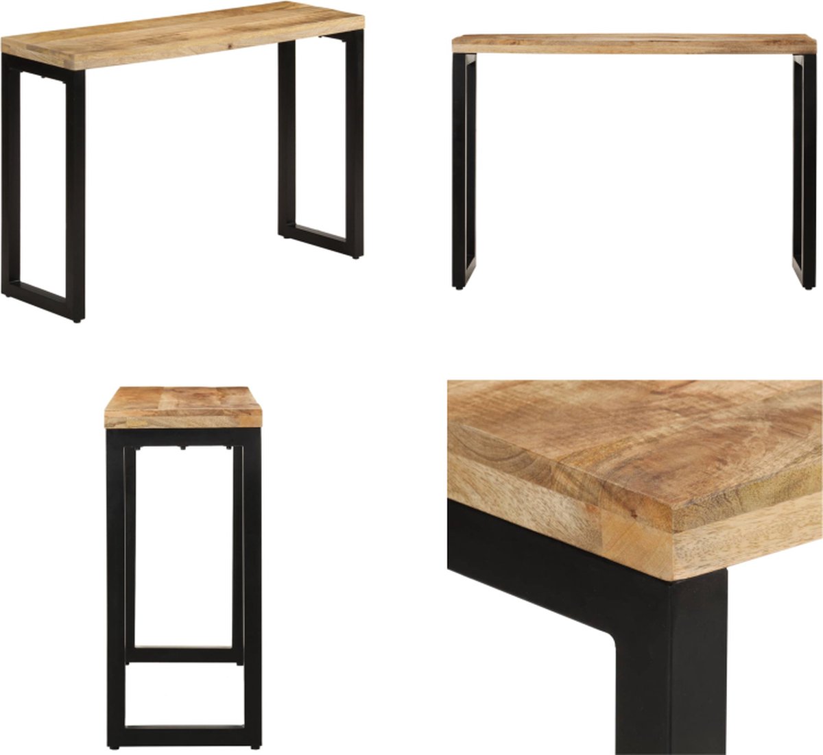 vidaXL Wandtafel - 110x35x76 - cm - massief - ruw - mangohout Bruin