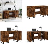 vidaXL Bureau - 140x50x75 cm - Bewerkt hout - Grijs Industriële Bureau - Beton Grijs