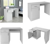 vidaXL Bureau avec tiroir et armoire 100x40x73 cm Blanc - Bureau - Bureaux - Bureau - Bureaux