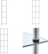 vidaXL Kastje 5-laags 30x30x130 cm gehard glas transparant - Kastje - Kastjes - Boekenkast - Boekenkasten