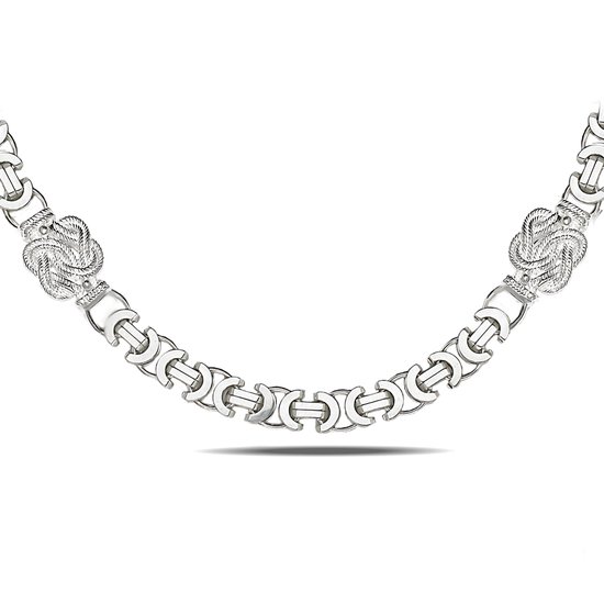 Juwelier Zwartevalk zilveren platte koningsschakel ketting met mattenklopper - ET 60-M/70cm-