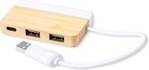 USB hub bamboe & marmer - Splitter - USB C - Adapter - 3 Poorten - Met kabel