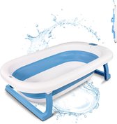 Mobiclinic Bubba - Kinderbadje - Babybadjes - Opvouwbaar - Bath bucket - Compact - Opvouwbaar bad kinderen - Antislip - Met poten - Inclusief afvoerpijp - Blauw